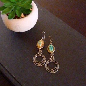 Gorgeous vintage turquoise colored stone earrings